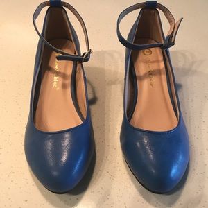 Blue Wedge Women Shoes